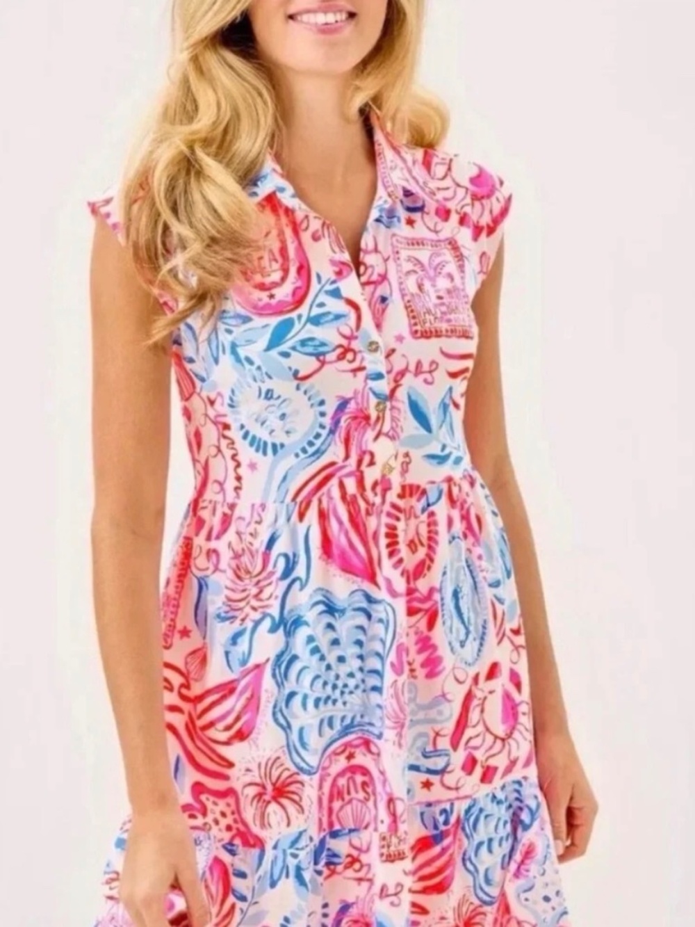 Lilly Pulitzer Arley Dress Resort White Sun Sea Sand Size Small